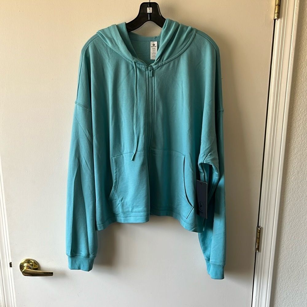 90 degrees by Reflex Zip Up Hoodie size XXL NWT Aqua